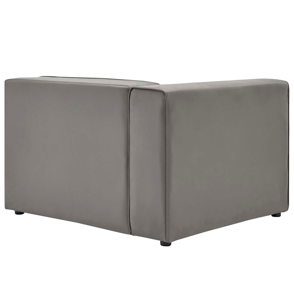 Mingle 2-Piece Vegan Leather Sectional Sofa Loveseat - Gray