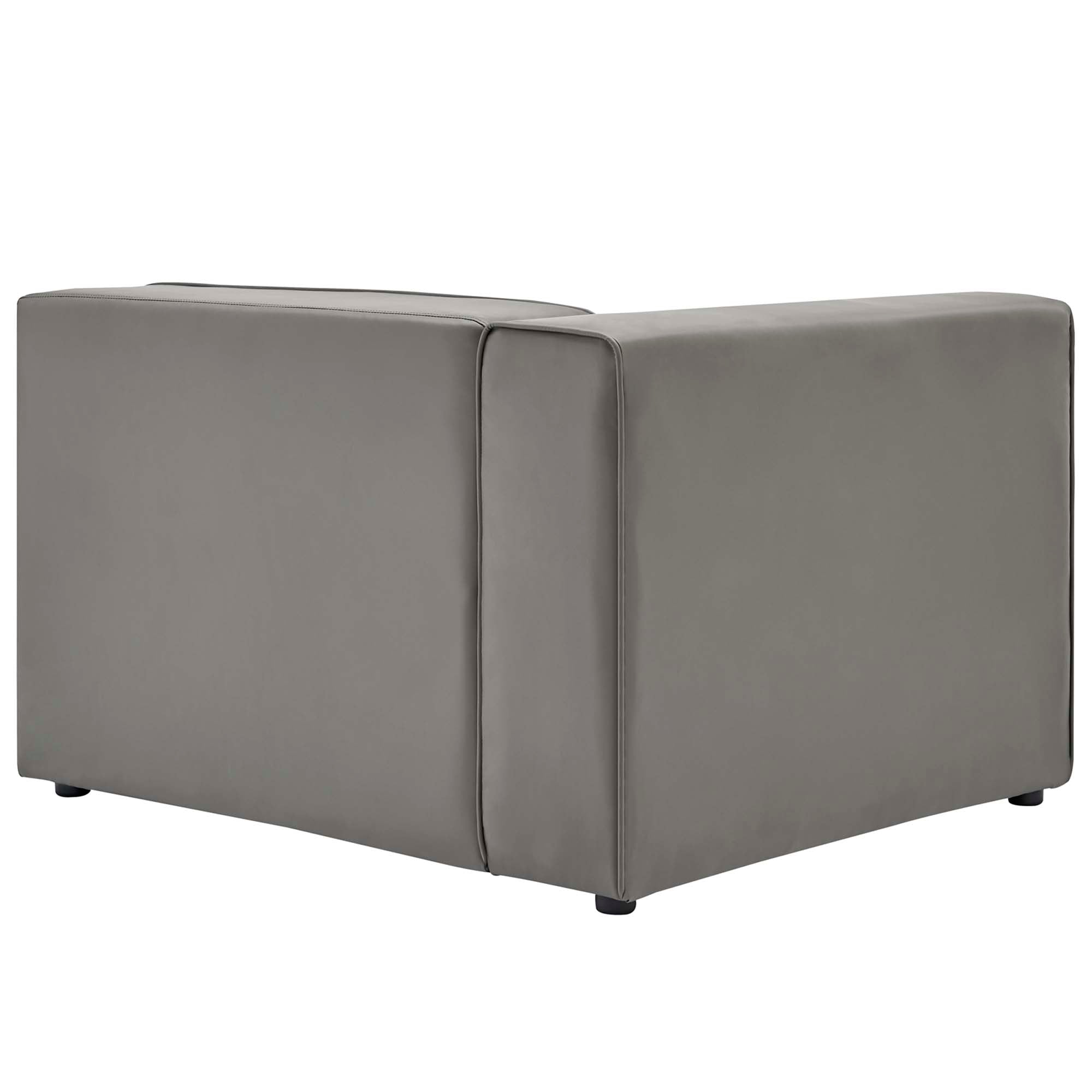 Mingle 2-Piece Vegan Leather Sectional Sofa Loveseat - Gray