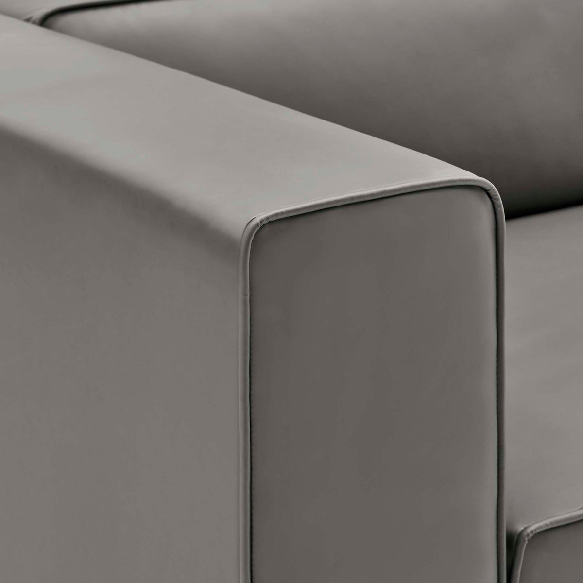 Mingle 2-Piece Vegan Leather Sectional Sofa Loveseat - Gray