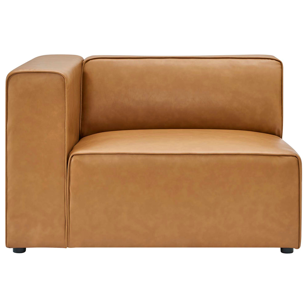 Mingle 2-Piece Vegan Leather Sectional Sofa Loveseat - Tan