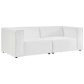 Mingle 2-Piece Vegan Leather Sectional Sofa Loveseat - White