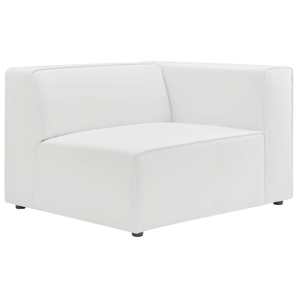 Mingle 2-Piece Vegan Leather Sectional Sofa Loveseat - White