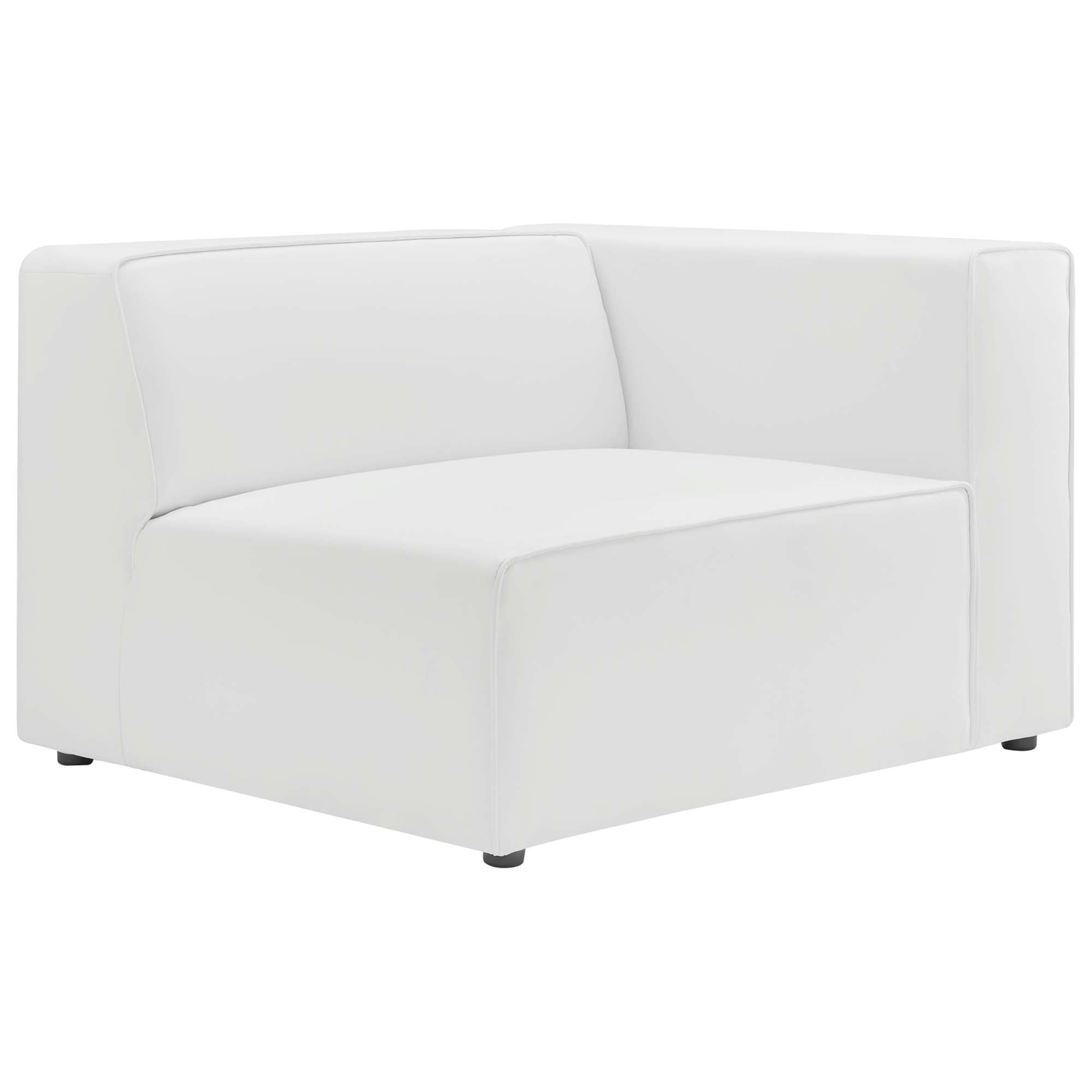 Mingle 2-Piece Vegan Leather Sectional Sofa Loveseat - White