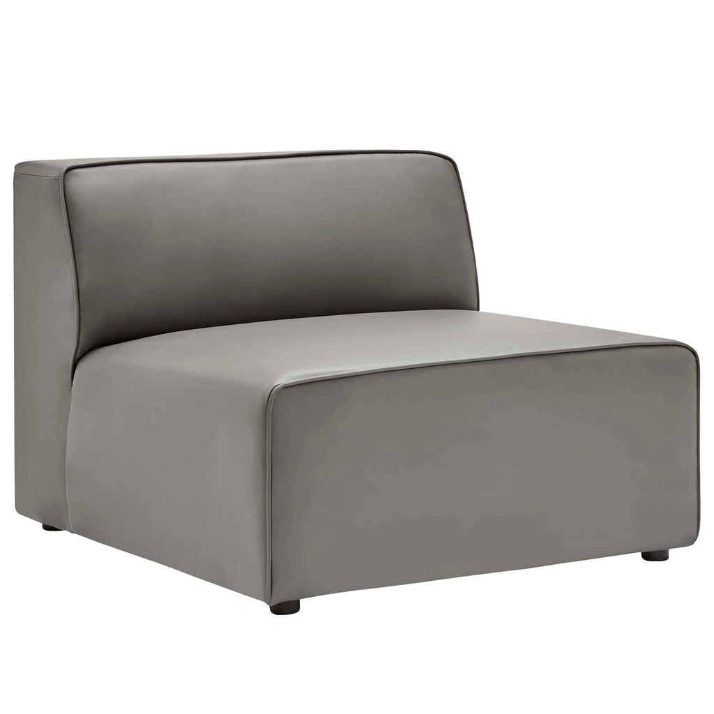 Mingle 3-Piece Vegan Leather Sectional Sofa - Gray