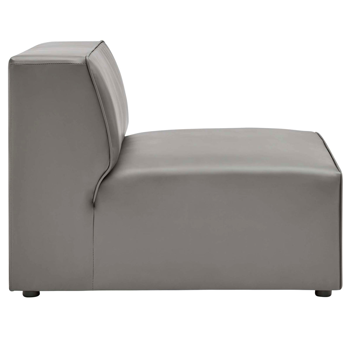 Mingle 3-Piece Vegan Leather Sectional Sofa - Gray