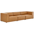 Mingle 3-Piece Vegan Leather Sectional Sofa - Tan