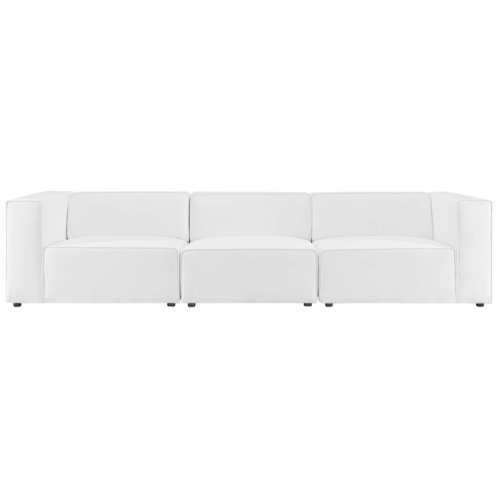 Mingle 3-Piece Vegan Leather Sectional Sofa - White