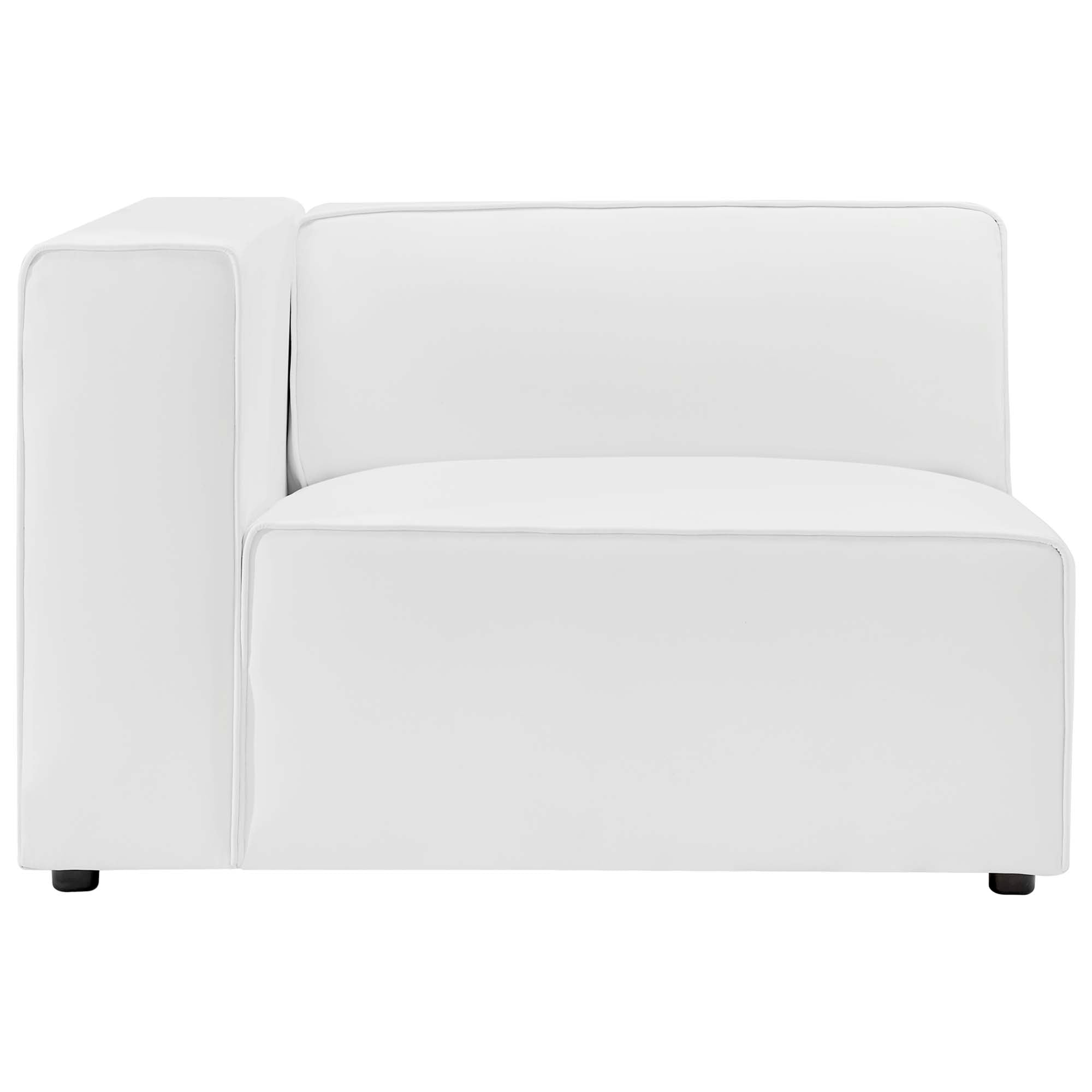 Mingle 3-Piece Vegan Leather Sectional Sofa - White