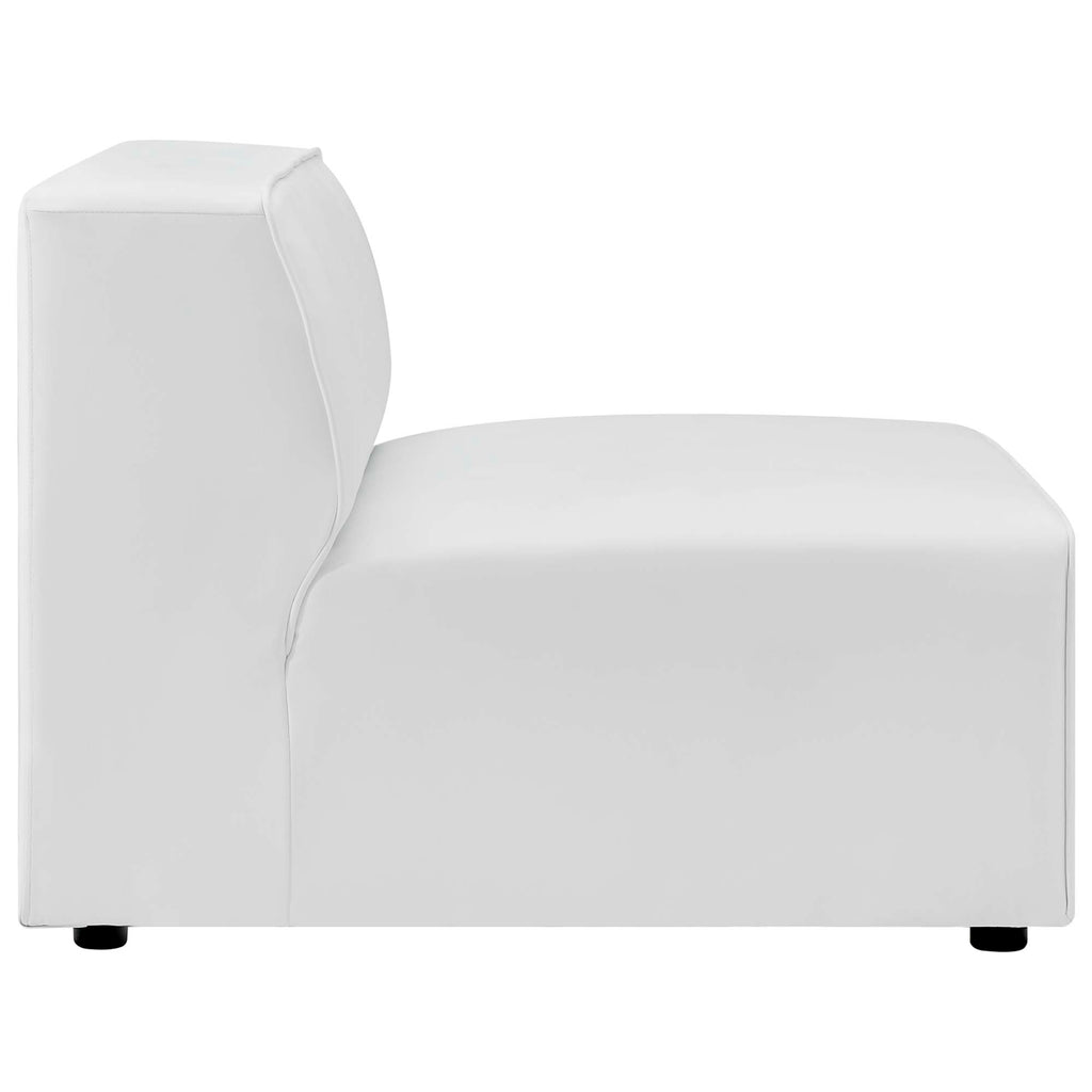 Mingle 3-Piece Vegan Leather Sectional Sofa - White