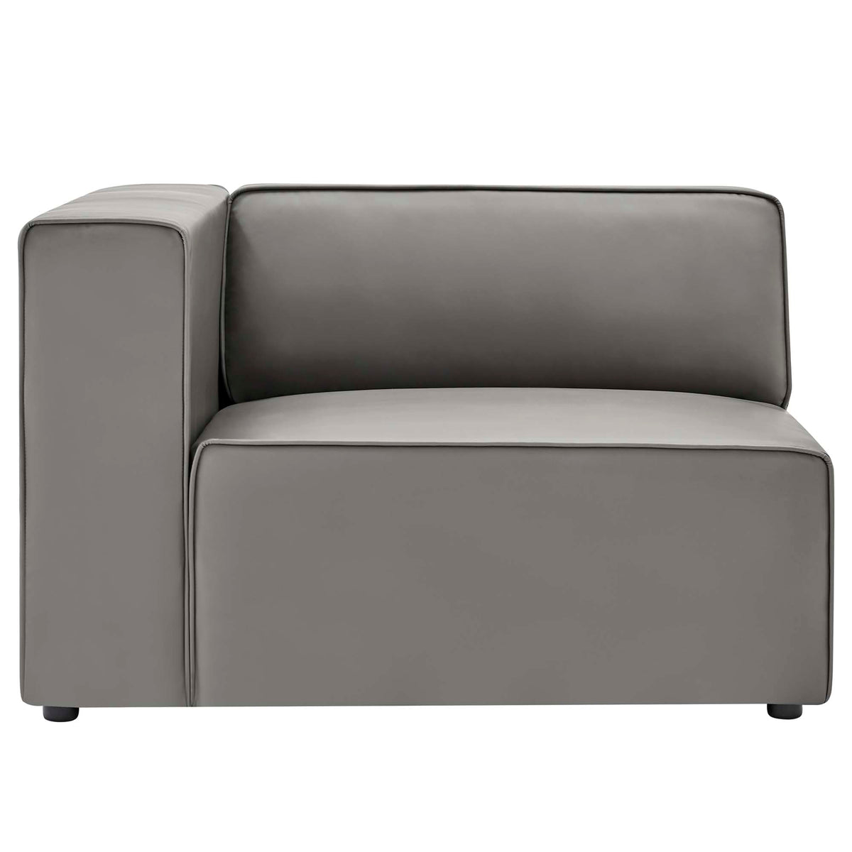Mingle 4-Piece Vegan Leather Sectional Sofa - Gray