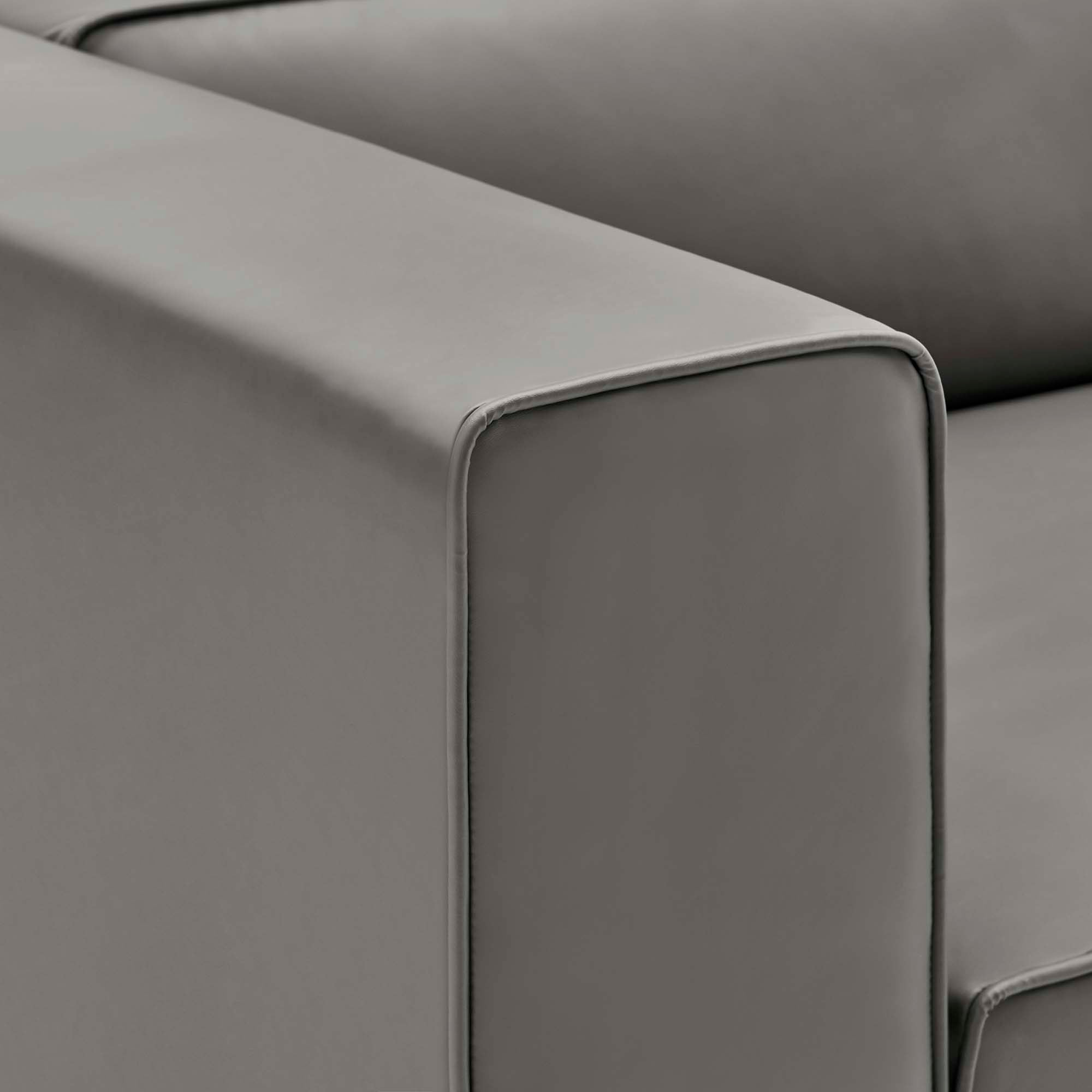 Mingle 4-Piece Vegan Leather Sectional Sofa - Gray