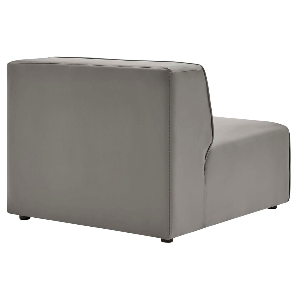 Mingle 4-Piece Vegan Leather Sectional Sofa - Gray