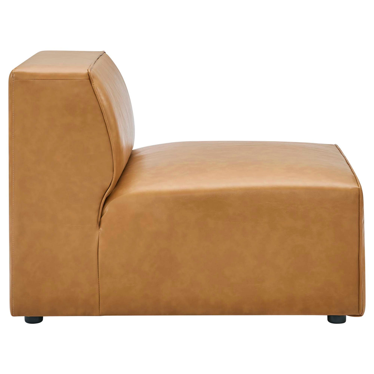 Mingle 4-Piece Vegan Leather Sectional Sofa - Tan