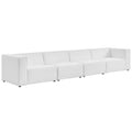 Mingle 4-Piece Vegan Leather Sectional Sofa - White