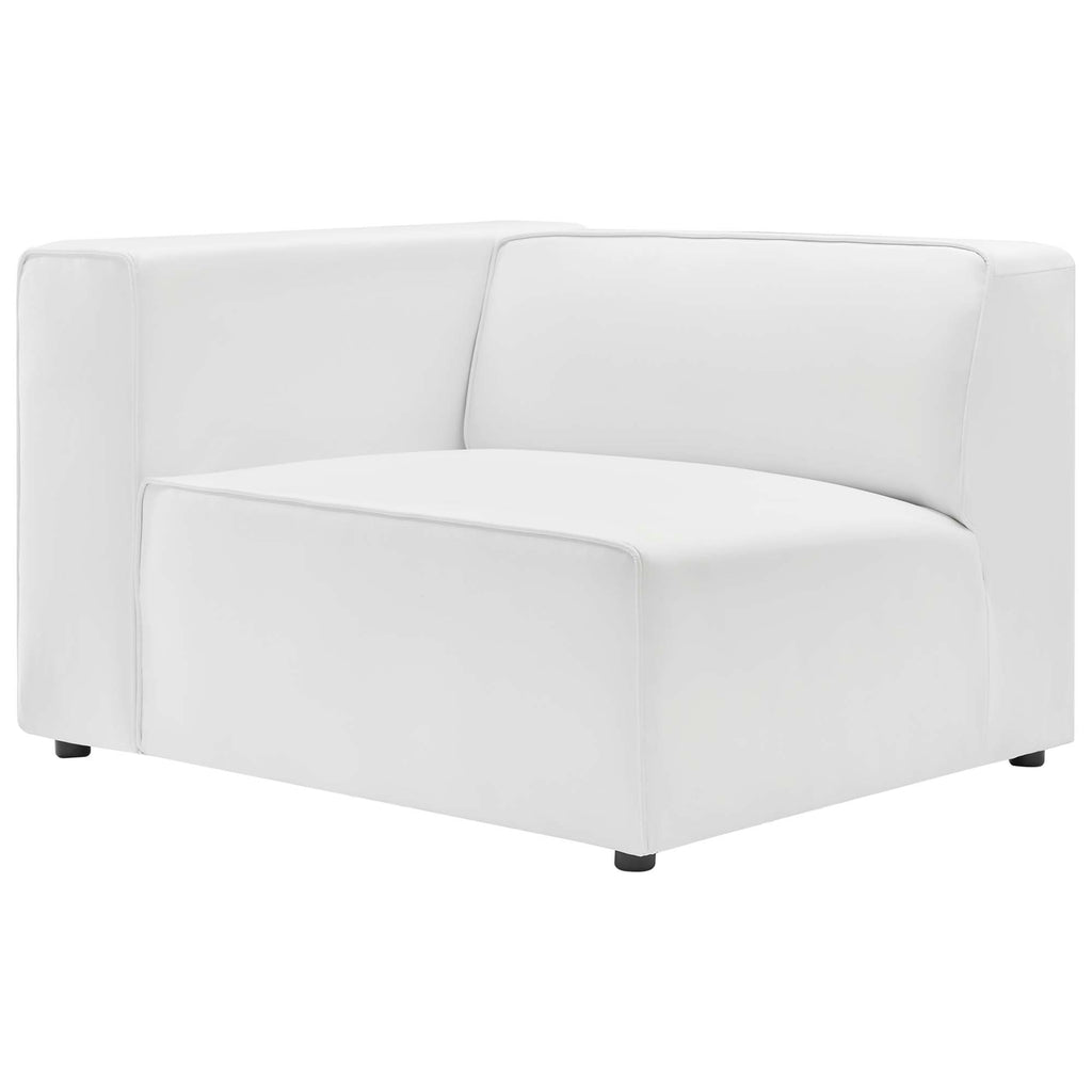 Mingle 4-Piece Vegan Leather Sectional Sofa - White