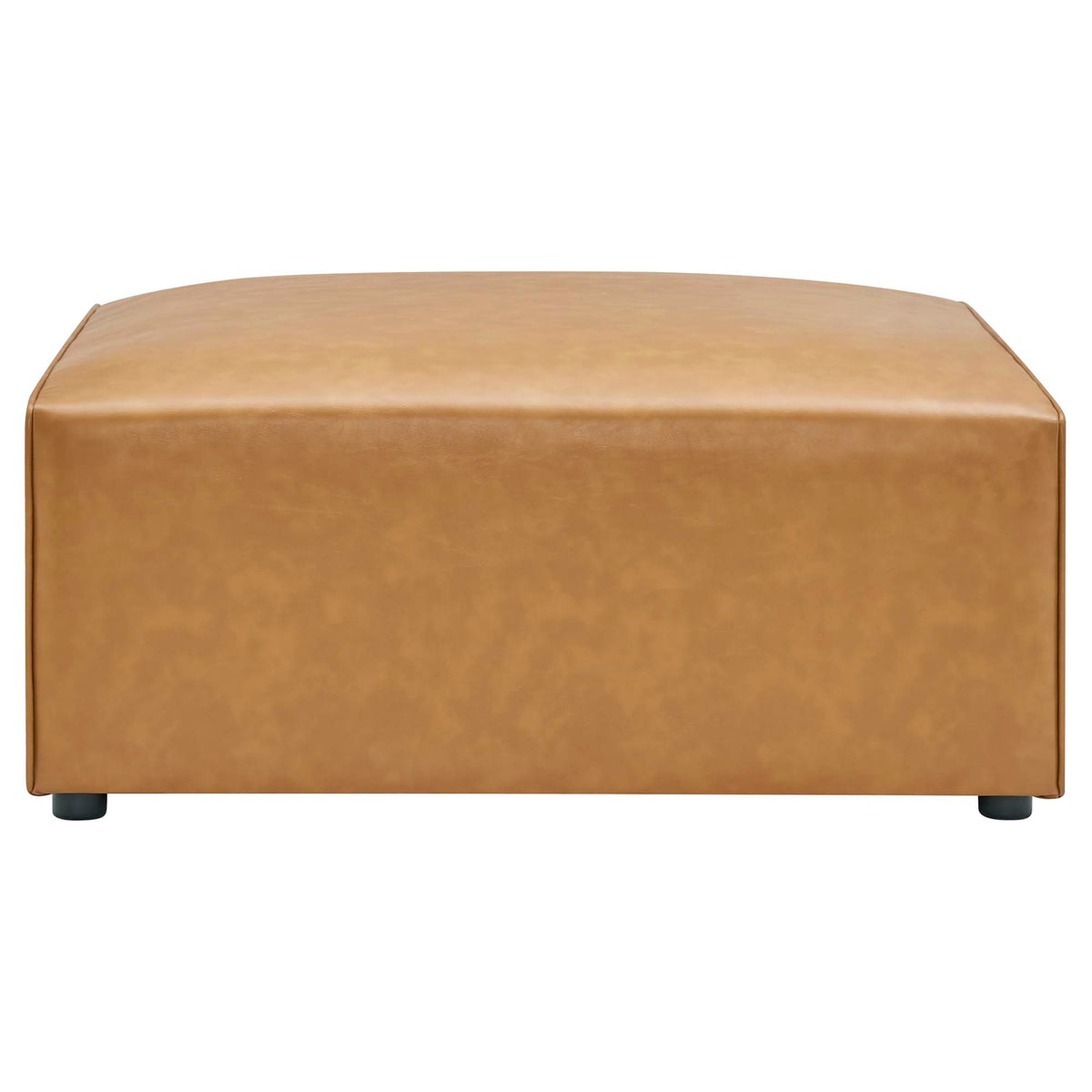 Mingle 4-Piece Vegan Leather Sofa and 2 Ottomans Set - Tan