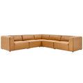 Mingle 5-Piece Vegan Leather Sectional Sofa - Tan