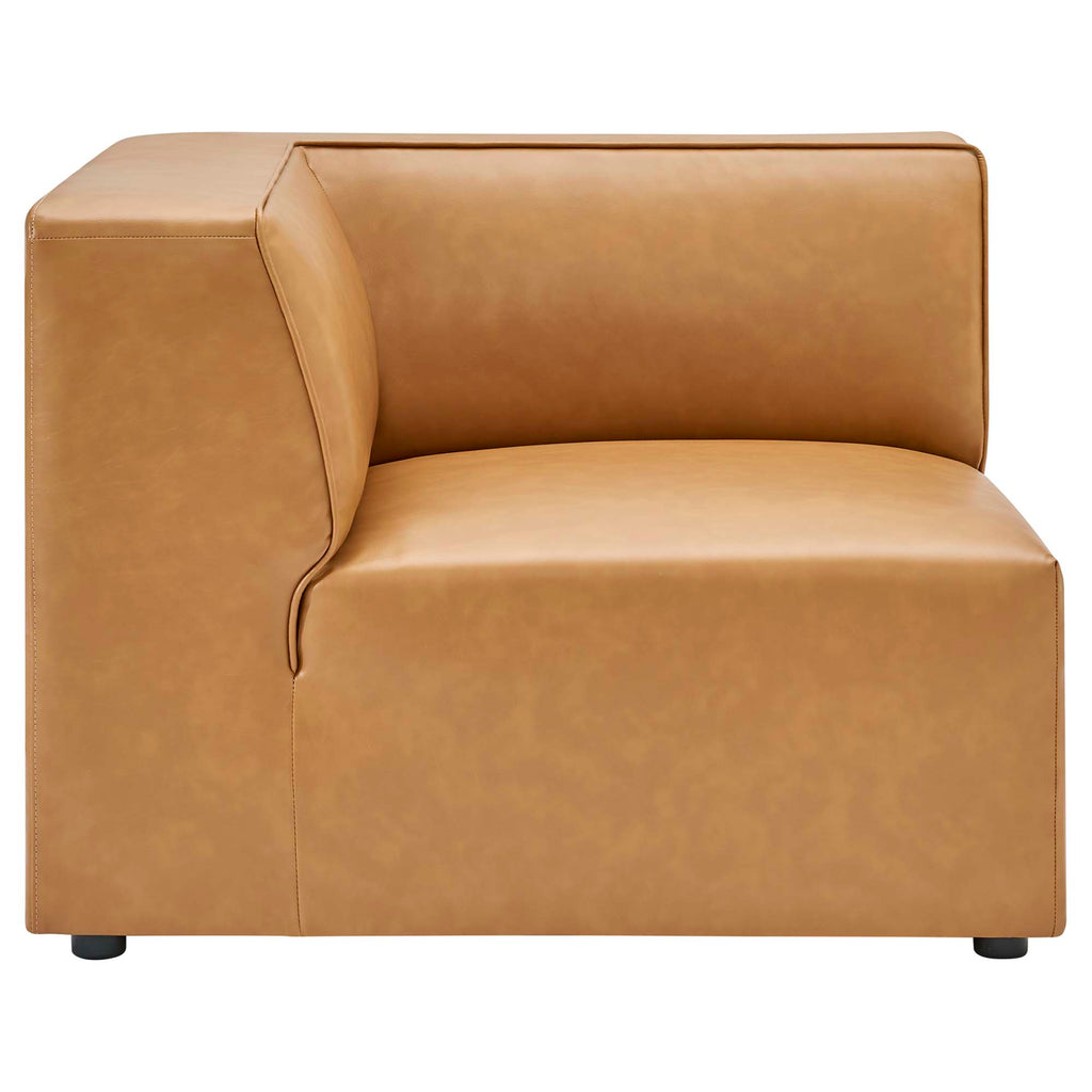 Mingle 5-Piece Vegan Leather Sectional Sofa - Tan