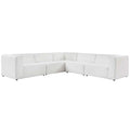 Mingle 5-Piece Vegan Leather Sectional Sofa - White
