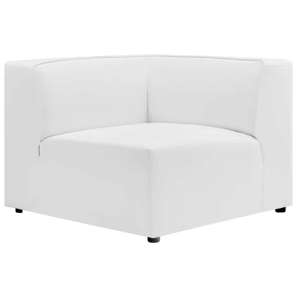 Mingle 5-Piece Vegan Leather Sectional Sofa - White