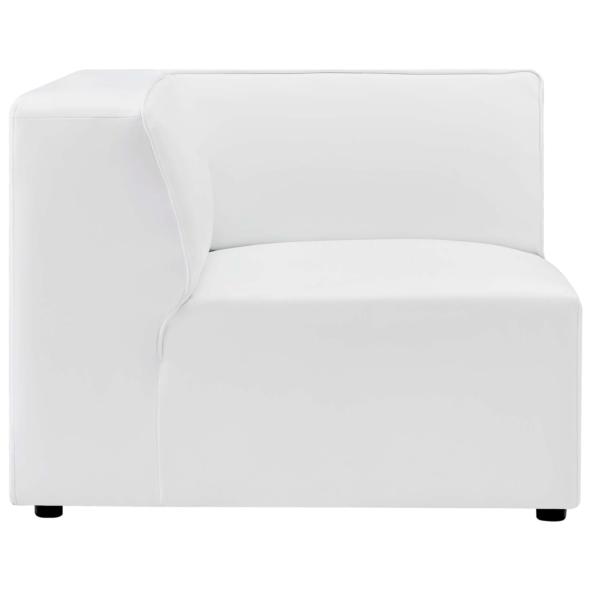 Mingle 5-Piece Vegan Leather Sectional Sofa - White