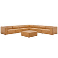 Mingle 8-Piece Vegan Leather Sectional Sofa Set - Tan