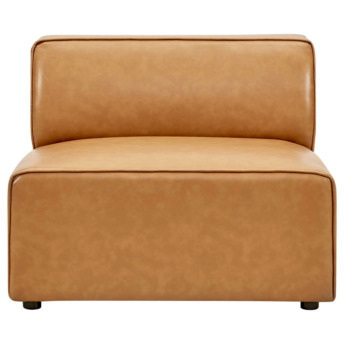 Mingle 8-Piece Vegan Leather Sectional Sofa Set - Tan