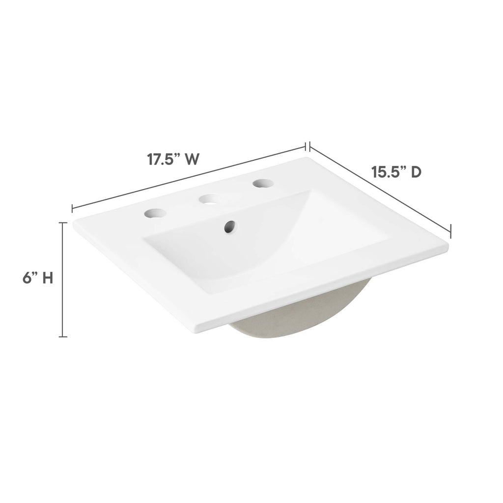 Cayman 18" Bathroom Sink - White