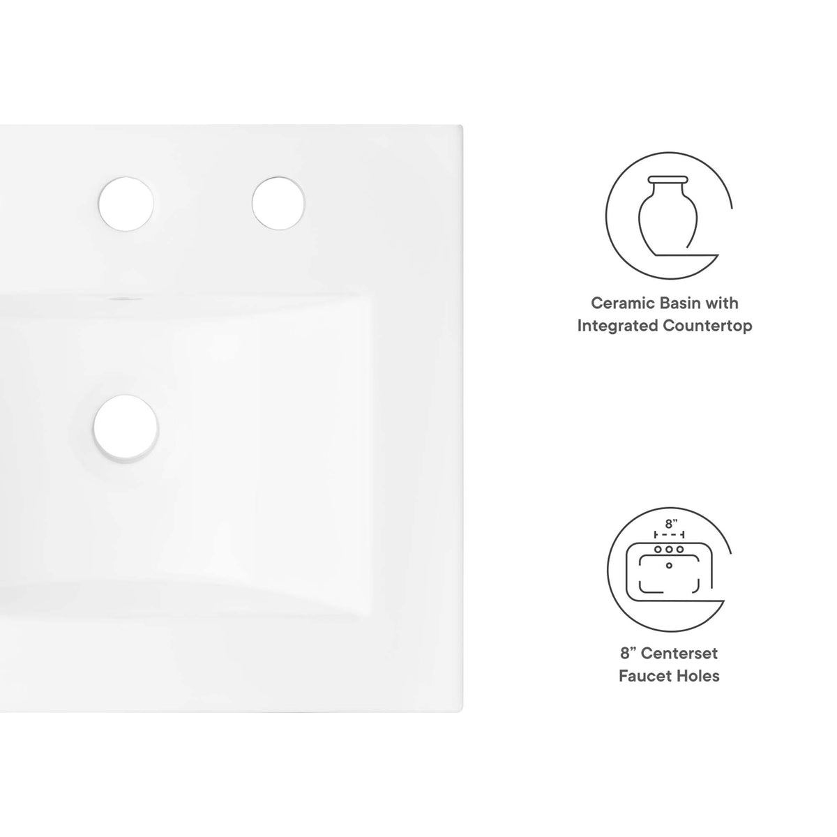 Cayman 18" Bathroom Sink - White