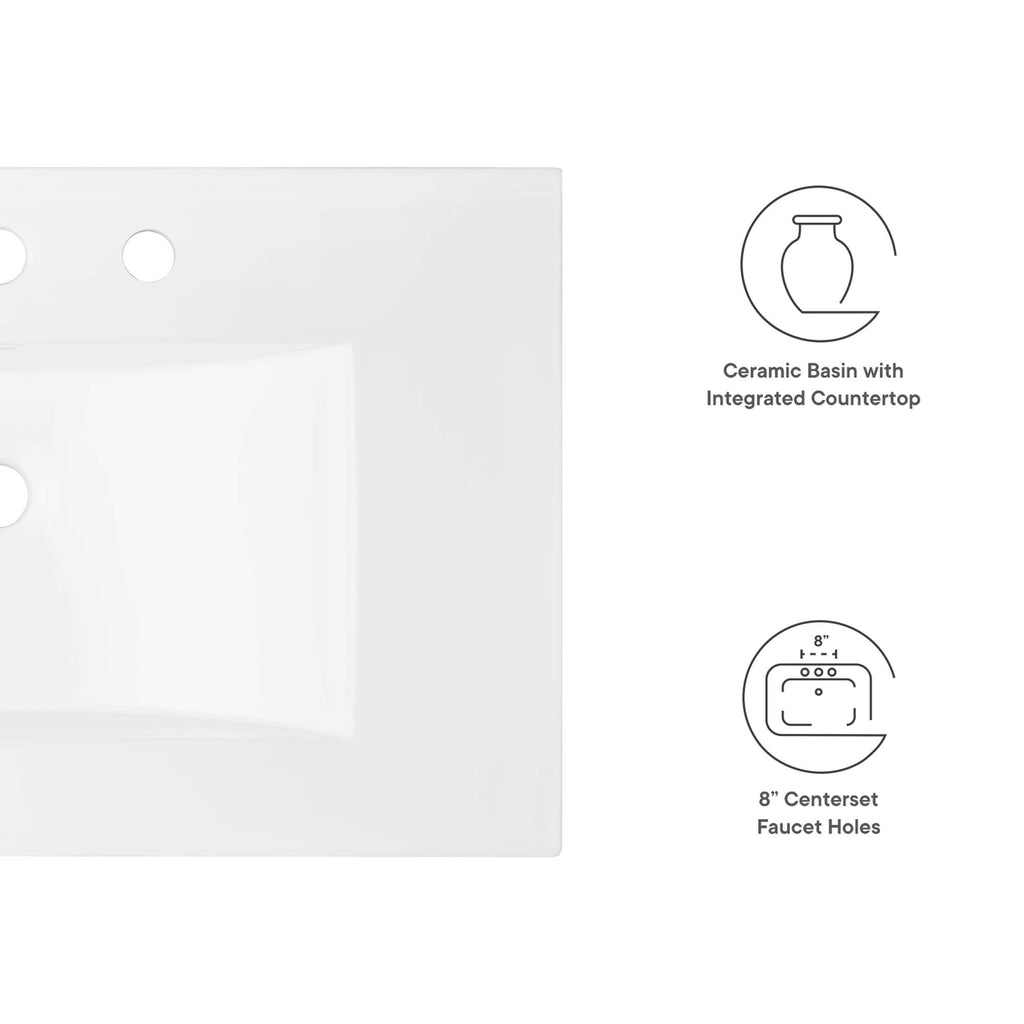 Cayman 30" Bathroom Sink - White