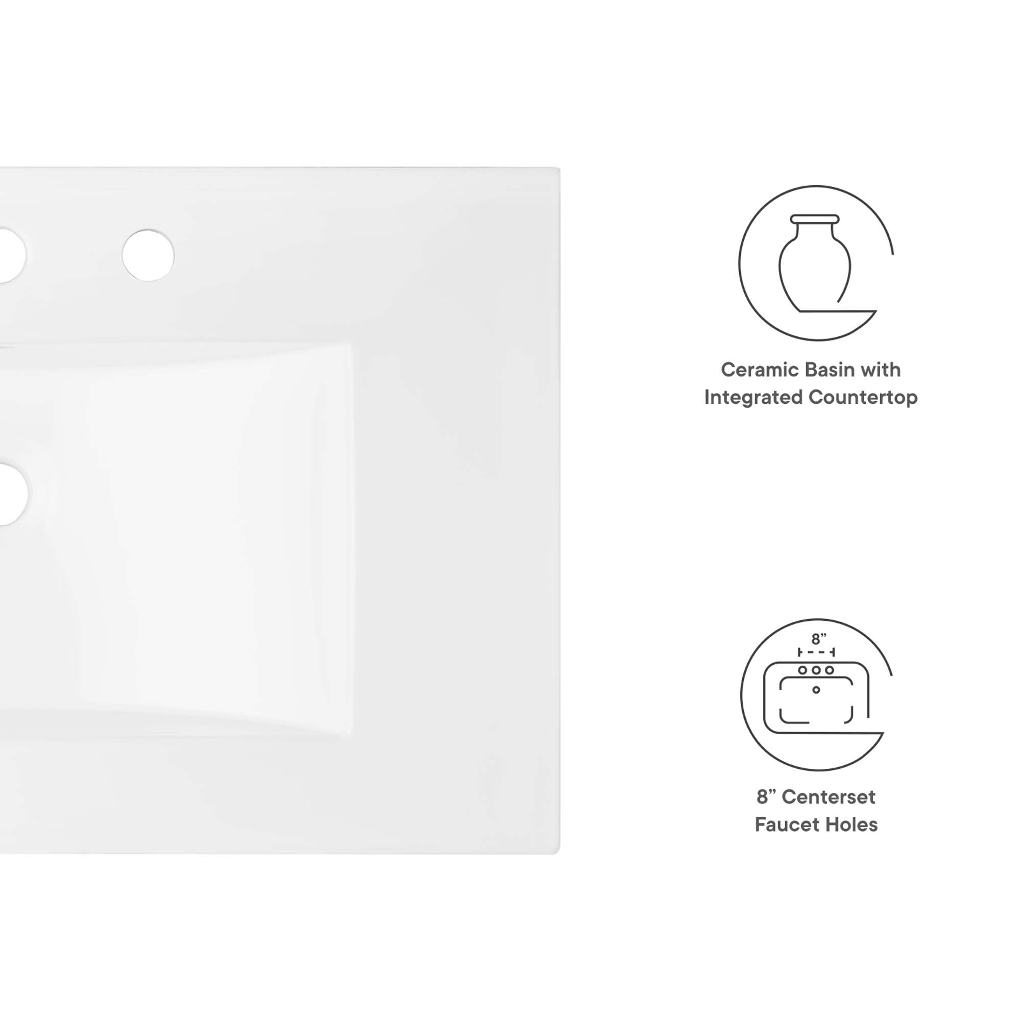 Cayman 30" Bathroom Sink - White