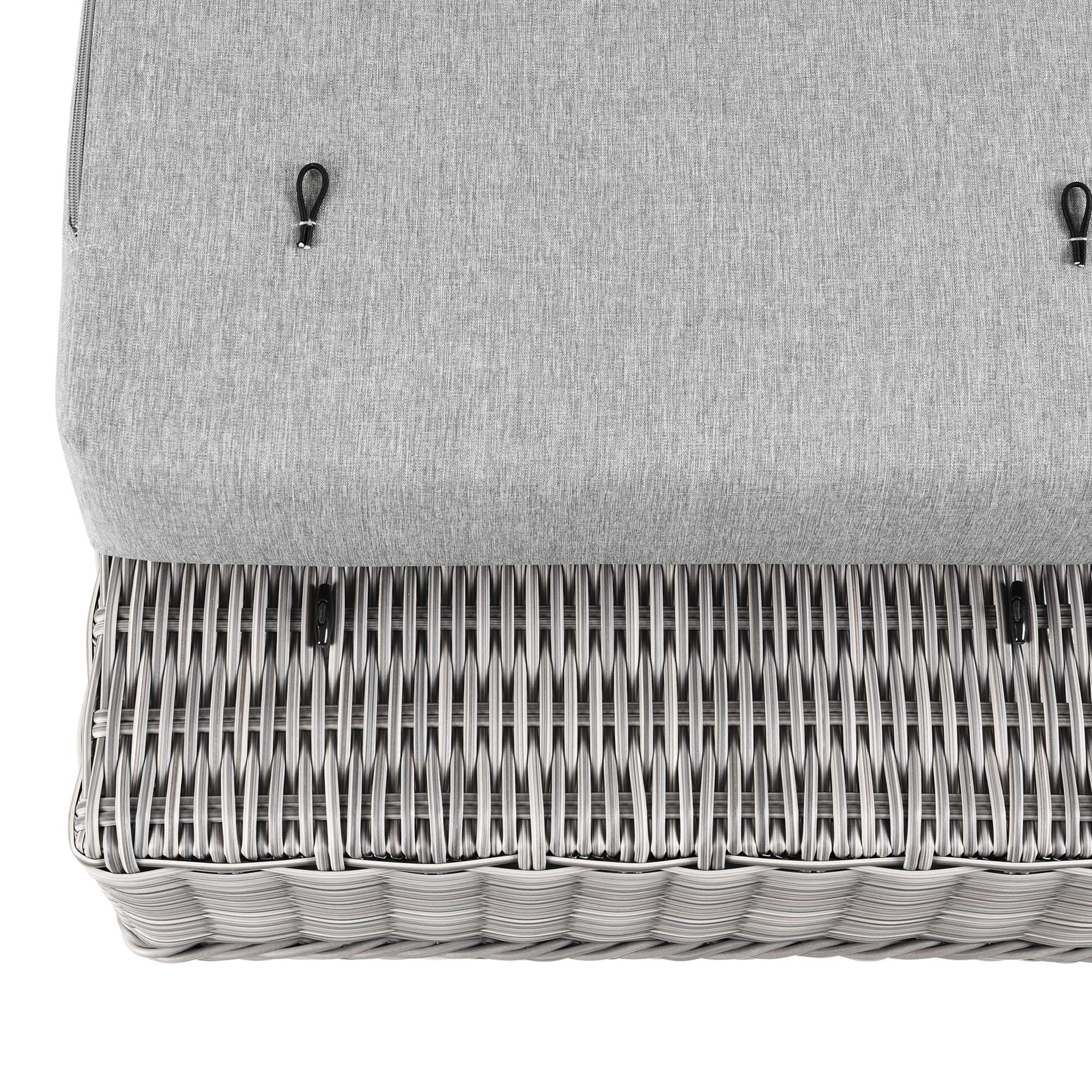 Conway Outdoor Patio Wicker Rattan Ottoman - Light Gray Gray