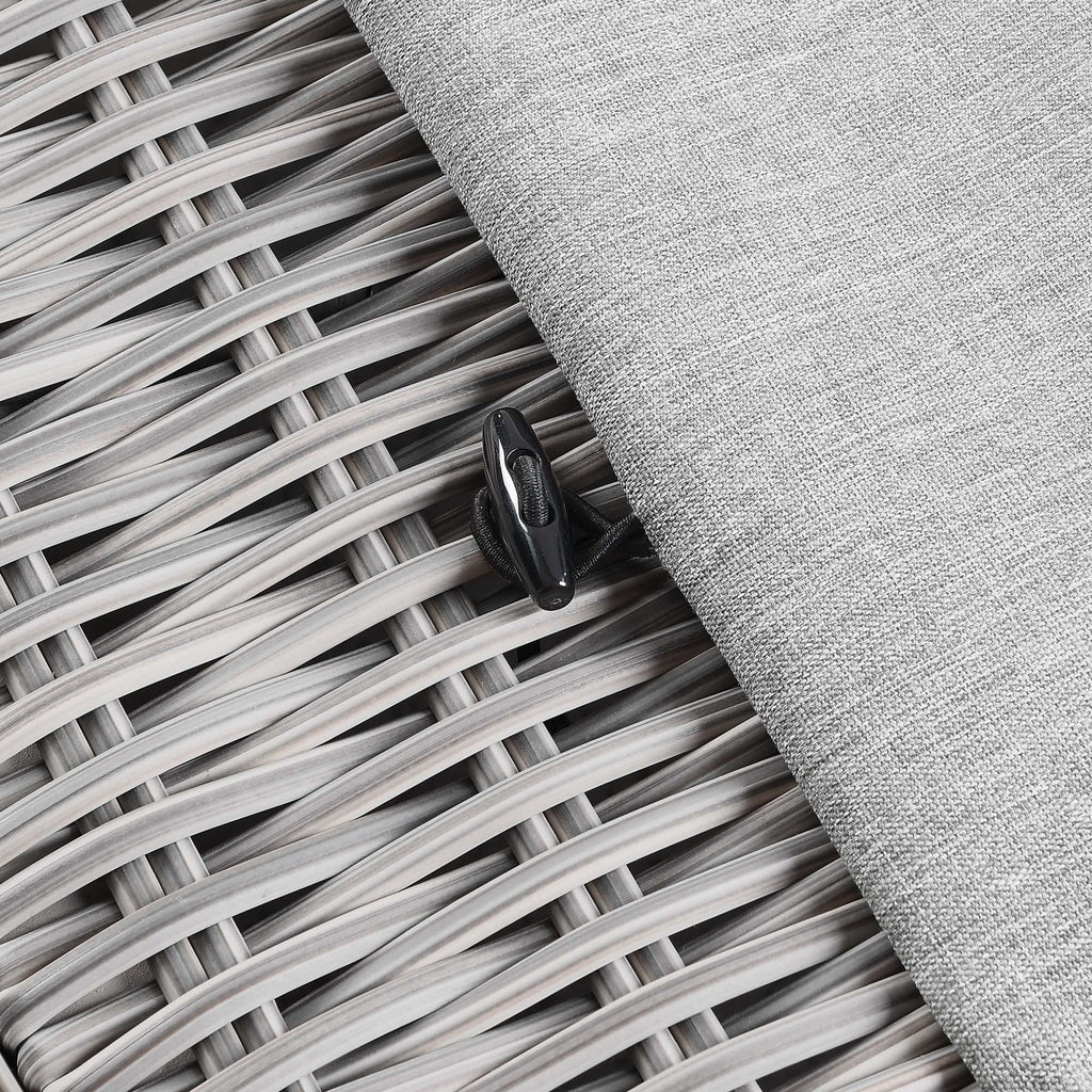 Conway Outdoor Patio Wicker Rattan Ottoman - Light Gray Gray
