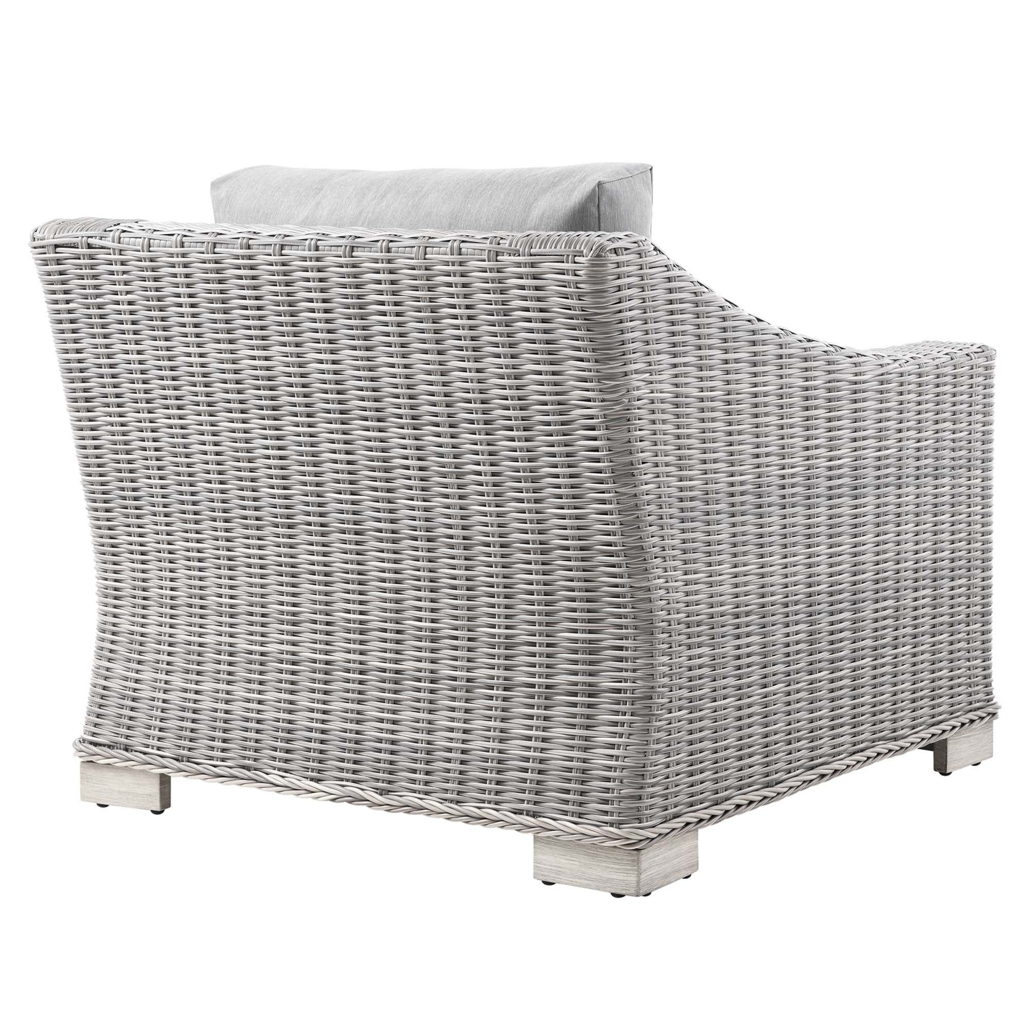 Conway Outdoor Patio Wicker Rattan Armchair - Light Gray Gray