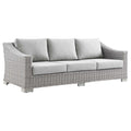Conway Outdoor Patio Wicker Rattan Sofa - Light Gray Gray