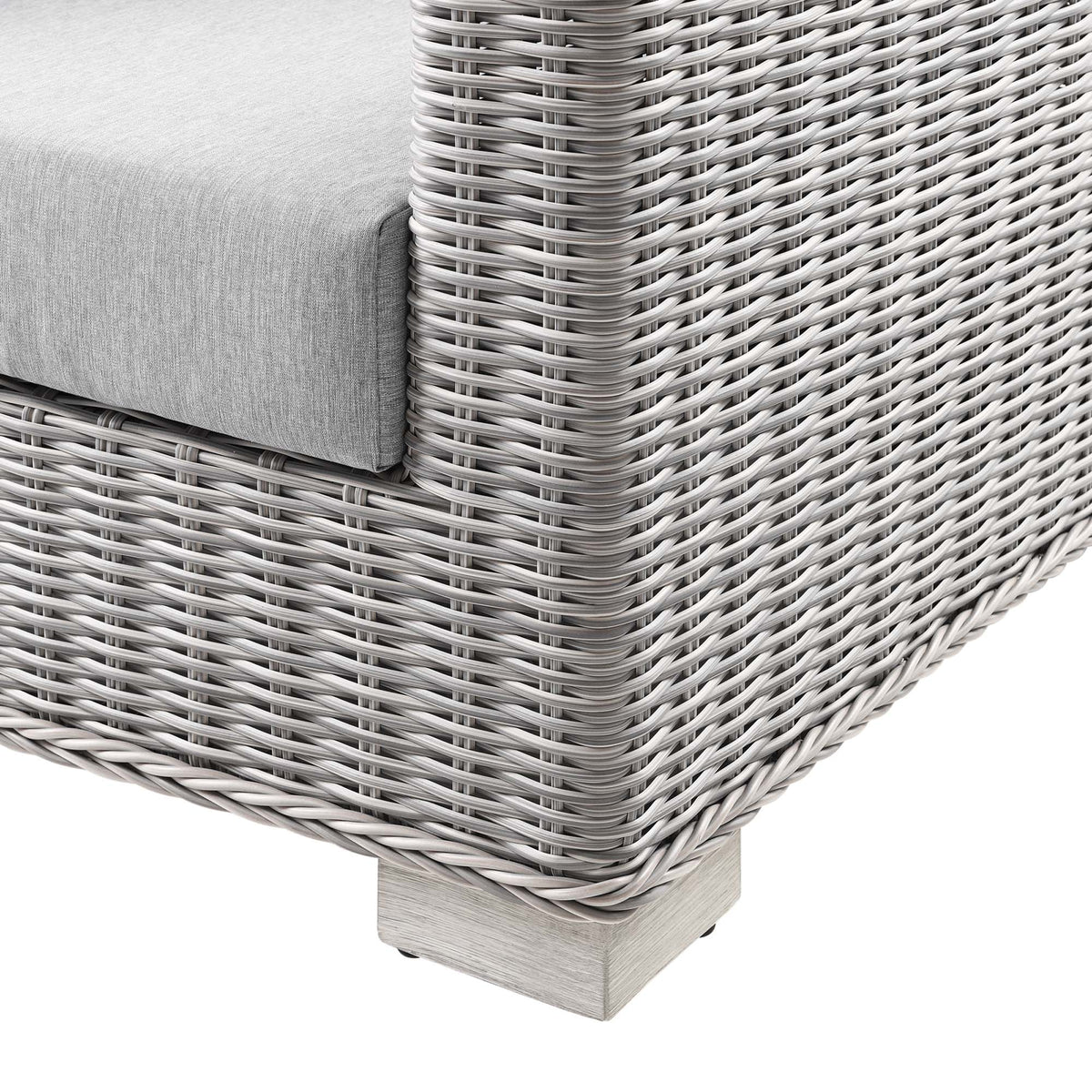 Conway Outdoor Patio Wicker Rattan Sofa - Light Gray Gray