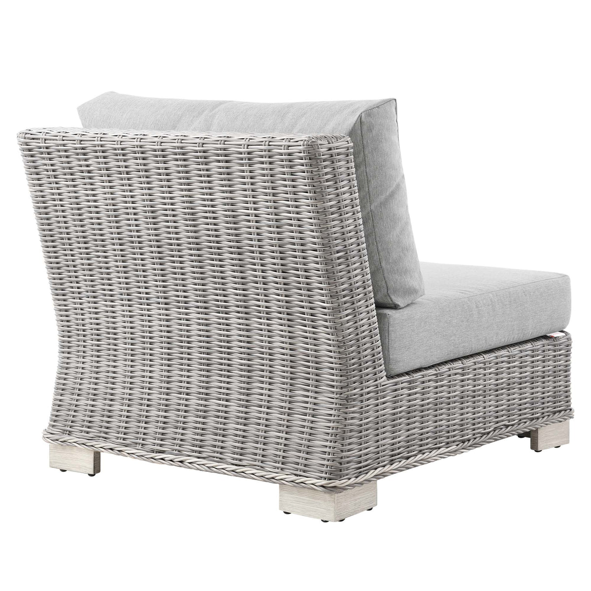 Conway Outdoor Patio Wicker Rattan Armless Chair - Light Gray Gray