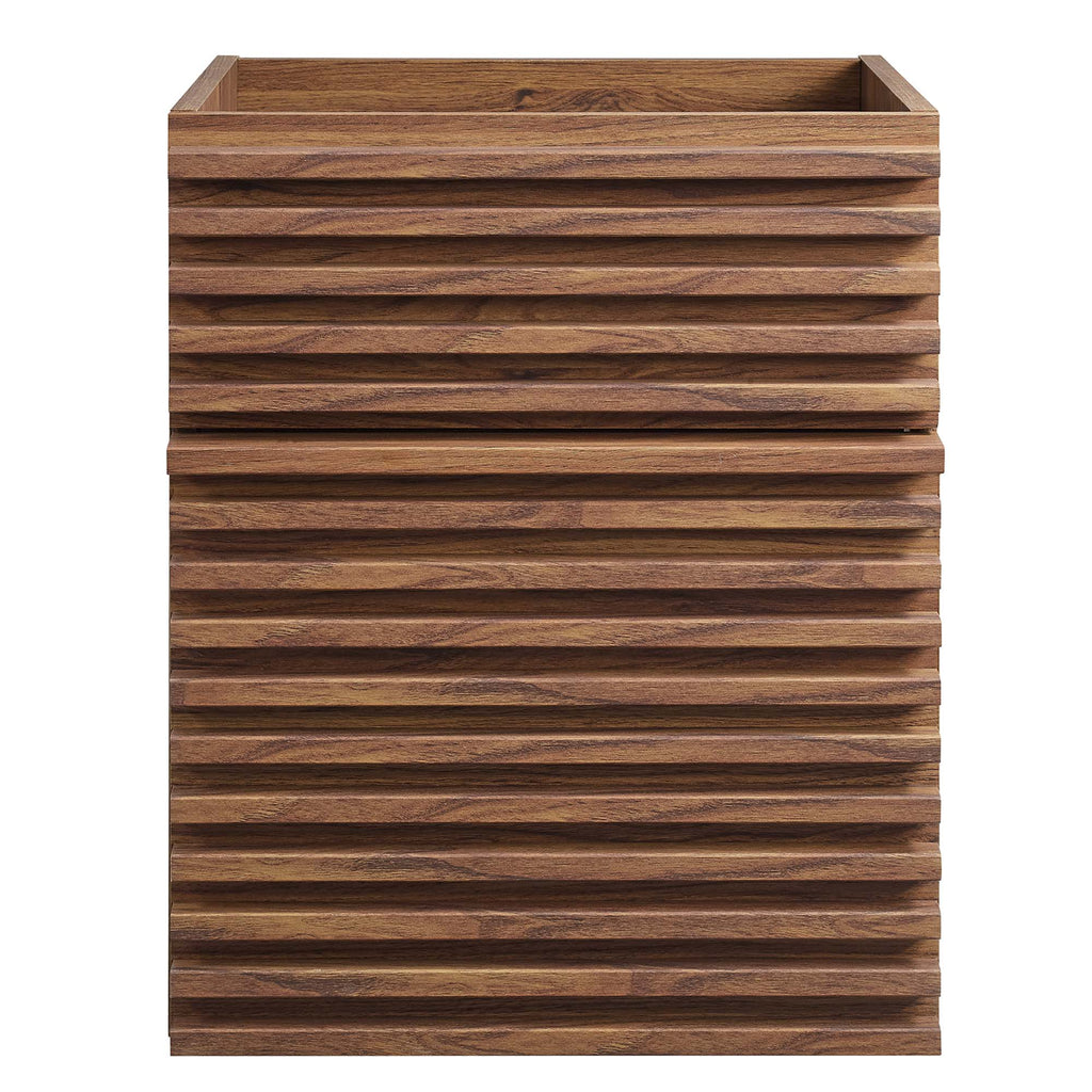 Render 18" Wall-Mount Bathroom Vanity Cabinet (Sink Basin Not Included) - Walnut