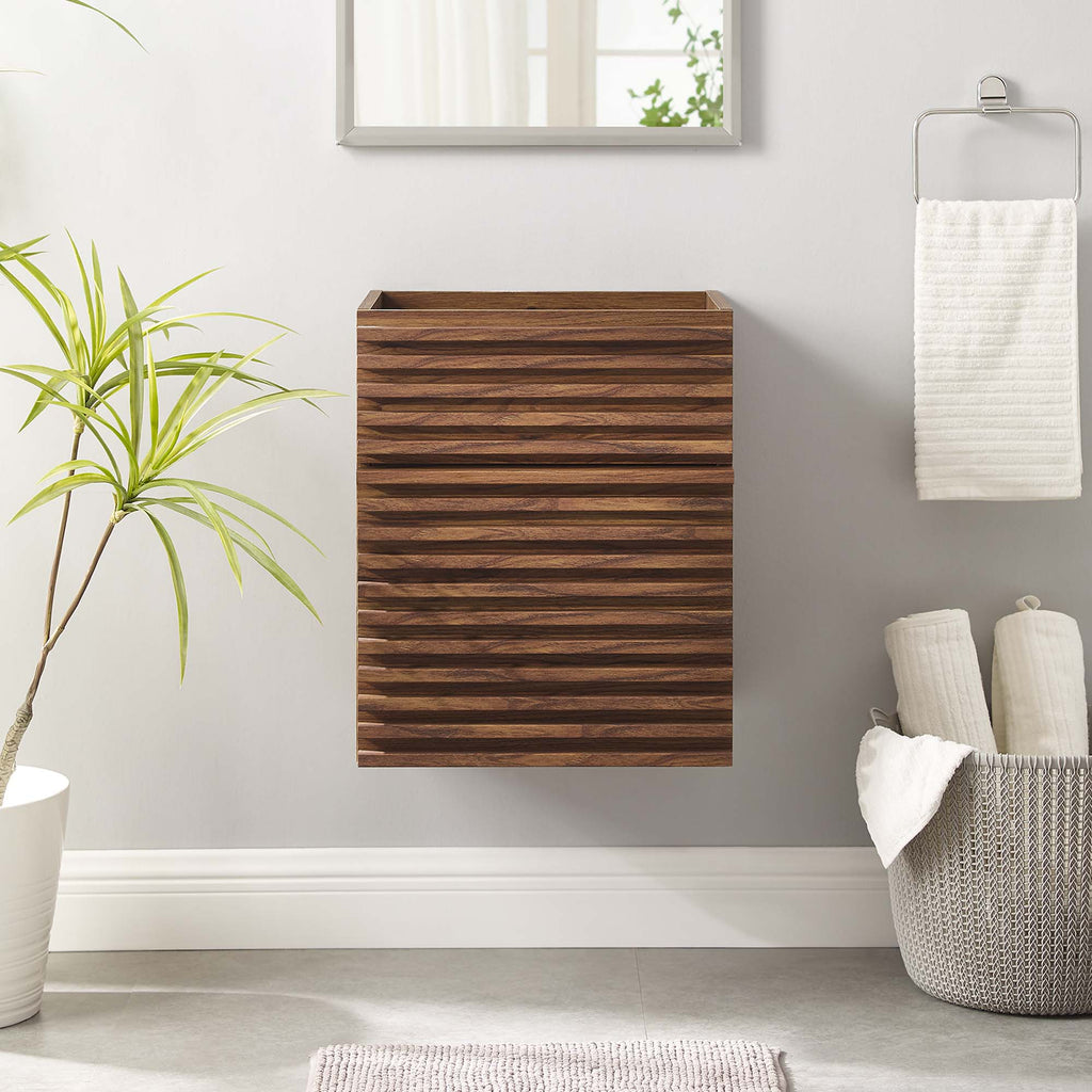 Render 18" Wall-Mount Bathroom Vanity Cabinet (Sink Basin Not Included) - Walnut