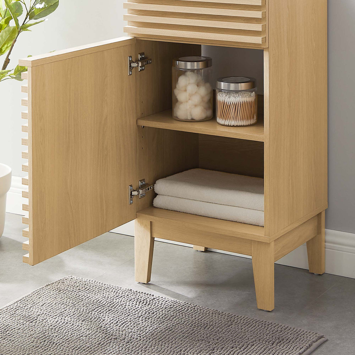 Render 18" Bathroom Vanity Cabinet (Sink Basin Not Included) - Oak