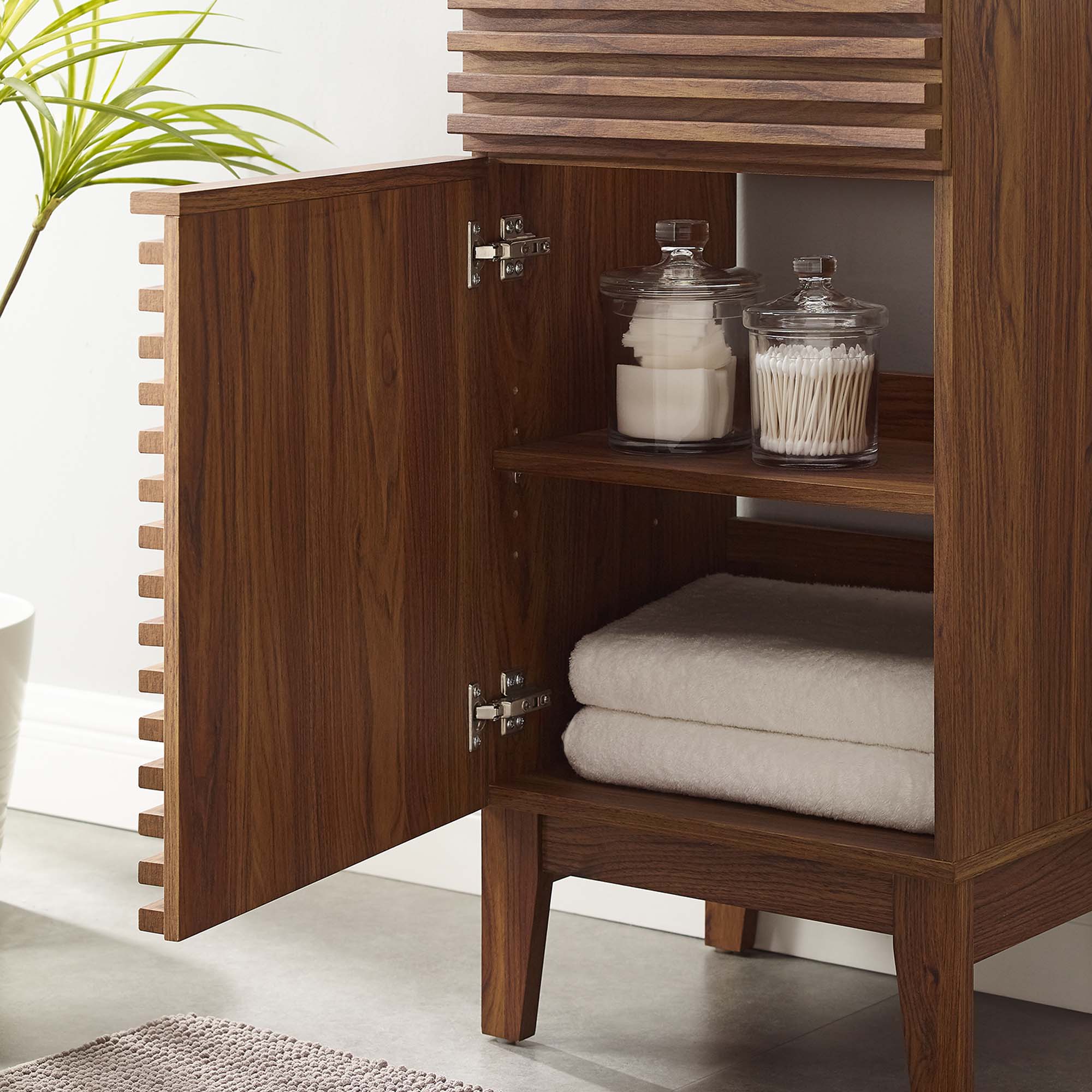 Render 18" Bathroom Vanity Cabinet (Sink Basin Not Included) - Walnut