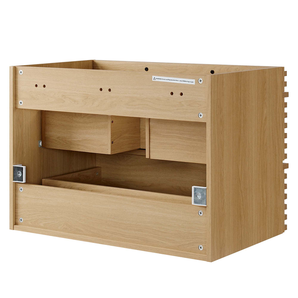 Render 30" Wall-Mount Bathroom Vanity Cabinet (Sink Basin Not Included) - Oak