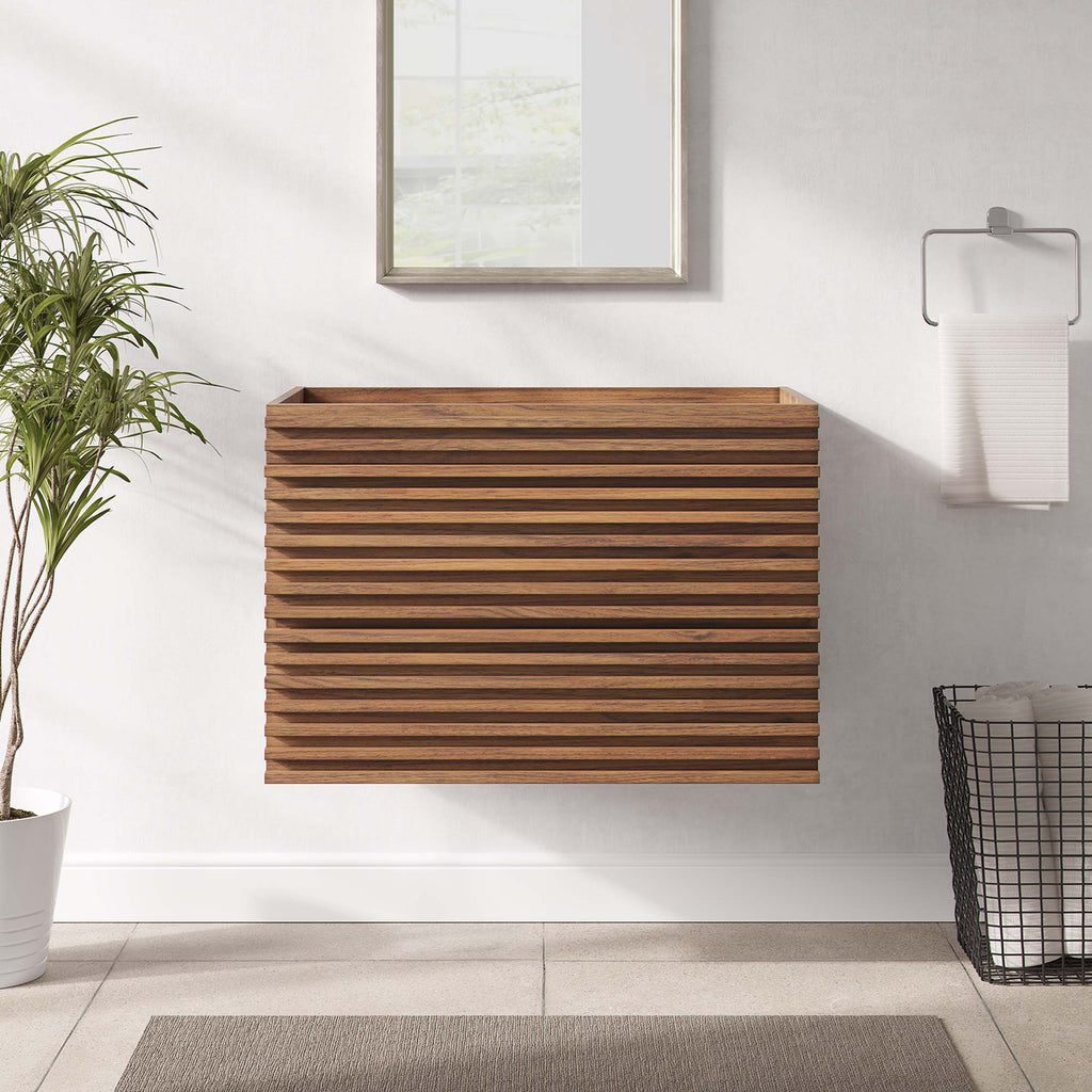 Render 30" Wall-Mount Bathroom Vanity Cabinet (Sink Basin Not Included) - Walnut
