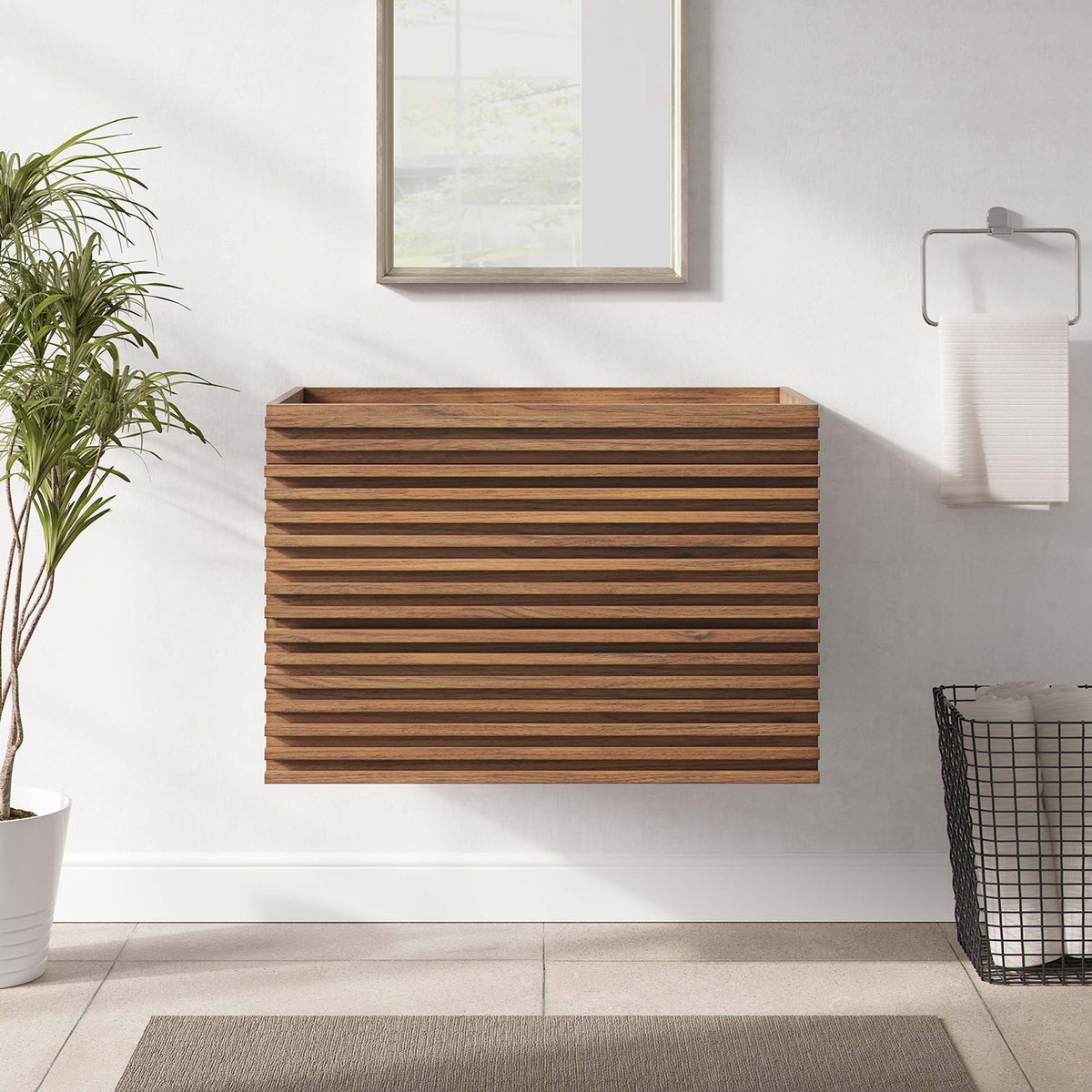 Render 30" Wall-Mount Bathroom Vanity Cabinet (Sink Basin Not Included) - Walnut
