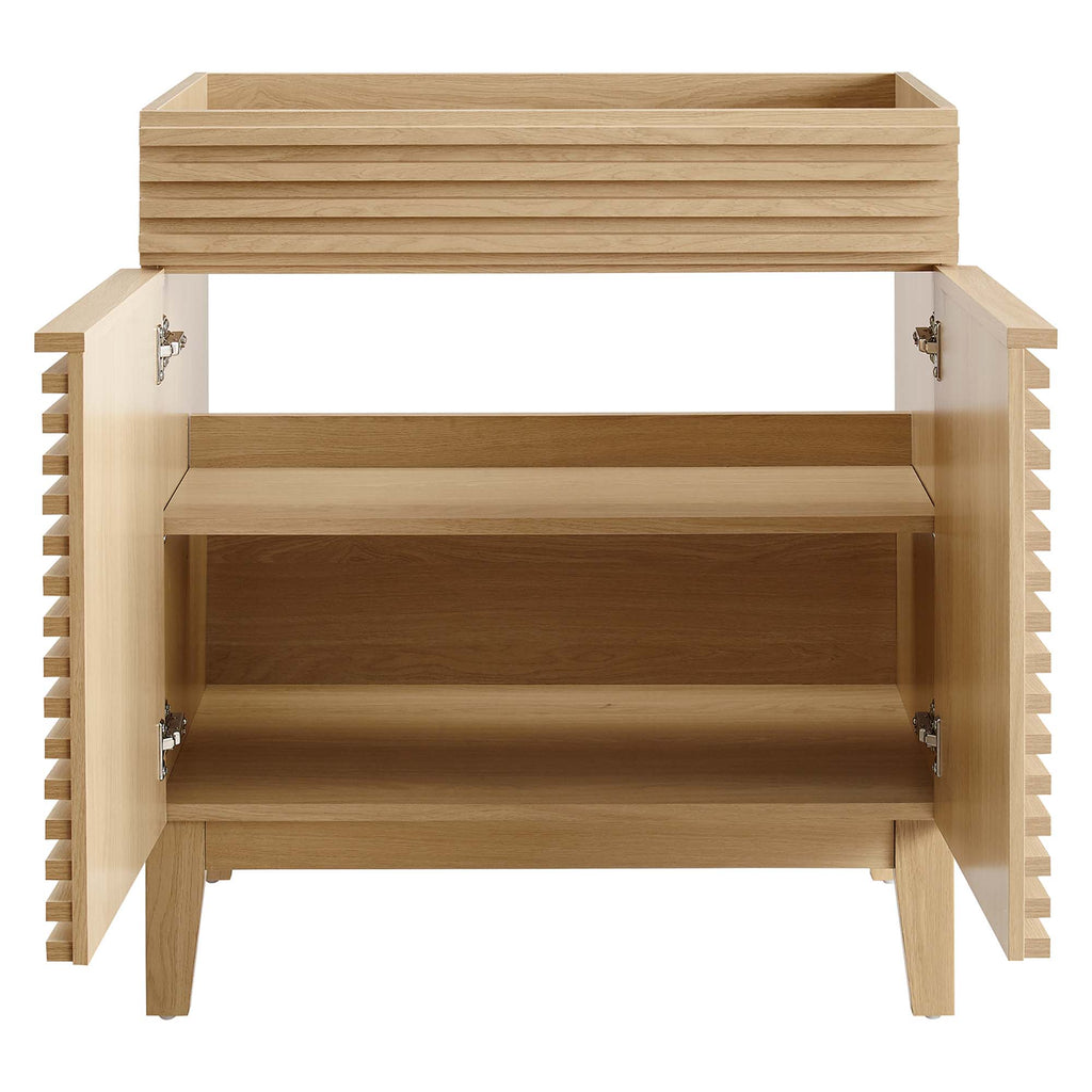 Render 30" Bathroom Vanity Cabinet (Sink Basin Not Included) - Oak