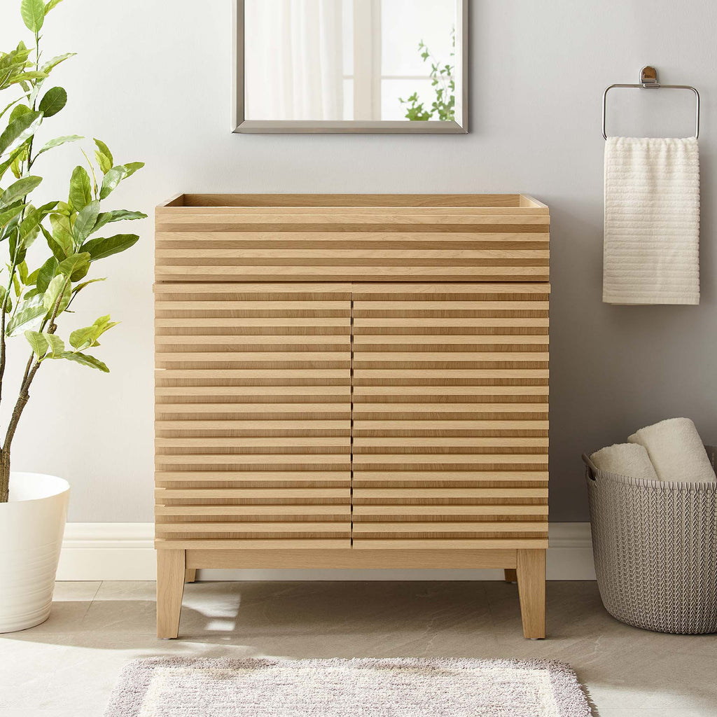 Render 30" Bathroom Vanity Cabinet (Sink Basin Not Included) - Oak
