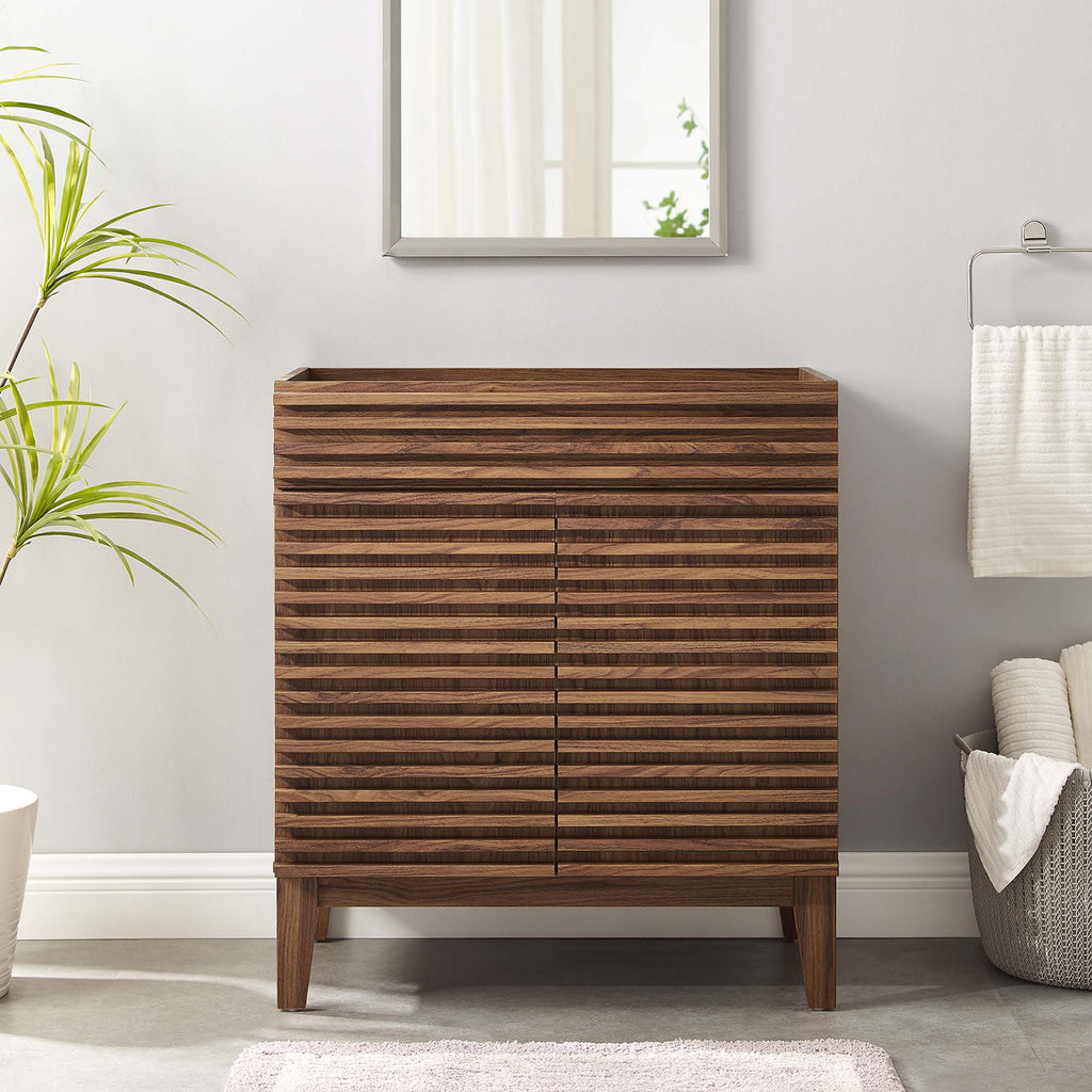 Render 30" Bathroom Vanity Cabinet (Sink Basin Not Included) - Walnut