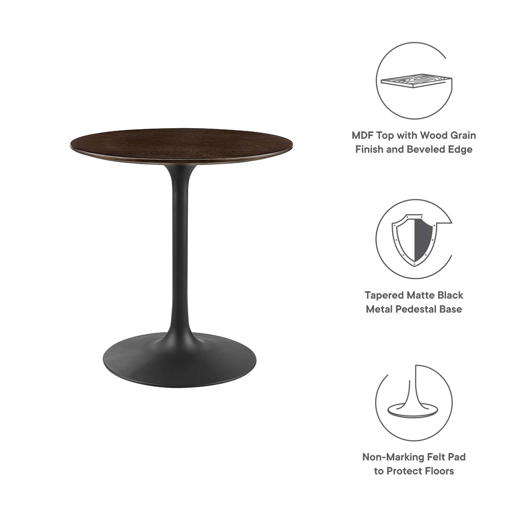Lippa 28" Round Wood Dining Table - Black Cherry Walnut