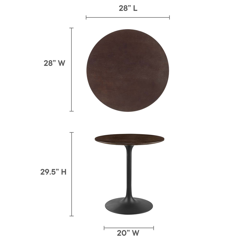 Lippa 28" Round Wood Dining Table - Black Cherry Walnut