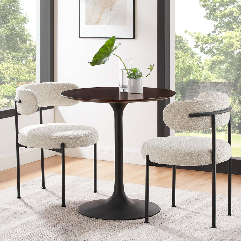 Lippa 28" Round Wood Dining Table - Black Cherry Walnut